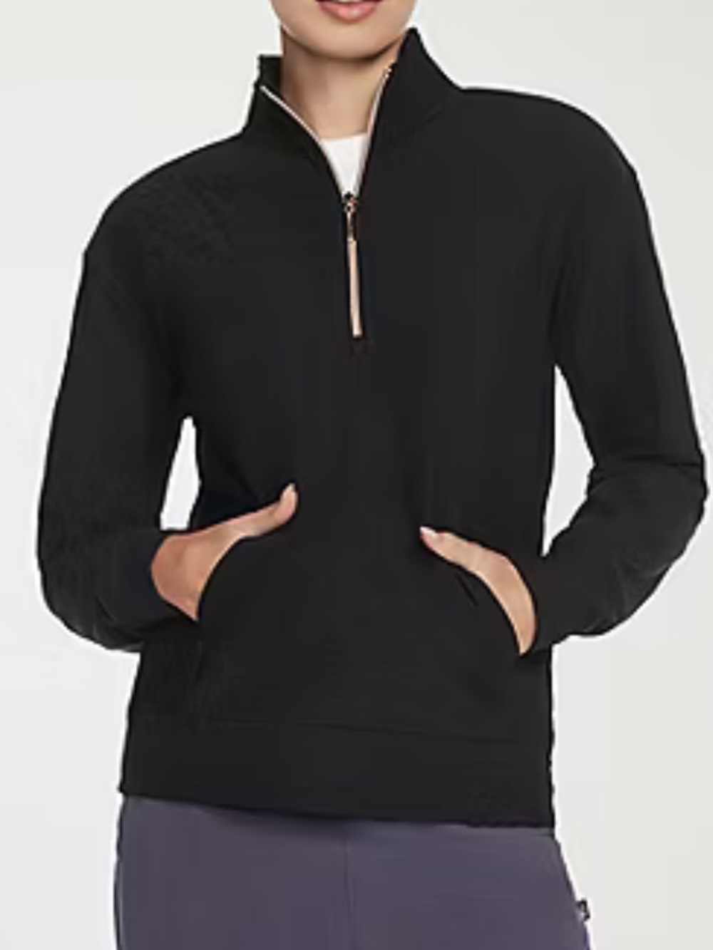 Skechers Women's GO LUXE Rib Quarter Zip Quarter-Zip Pullover with Front Pocket